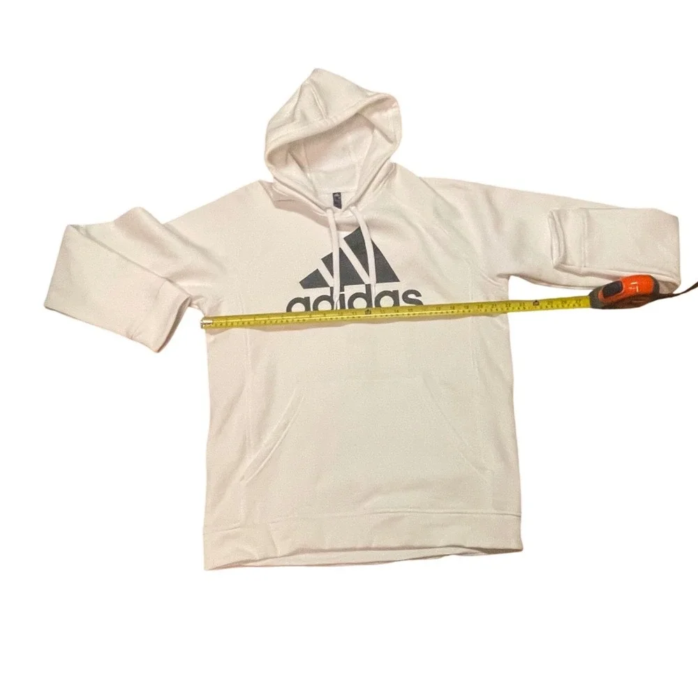 Adidas Mens Badge‎ of Sport Pullover Hoodie White Black Logo Large casual street